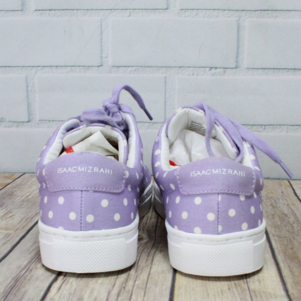 Isaac Mizrahi Live Imjorina Purple Canvas Polka Dots Lace Up Sneakers Size 8.5 - Picture 9 of 10